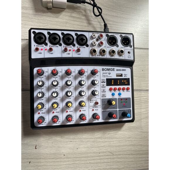 Bomge BMG-06D Compact 6-channel Audio Sound Mixer USB Interface Mixing Console - Picture 2 of 10